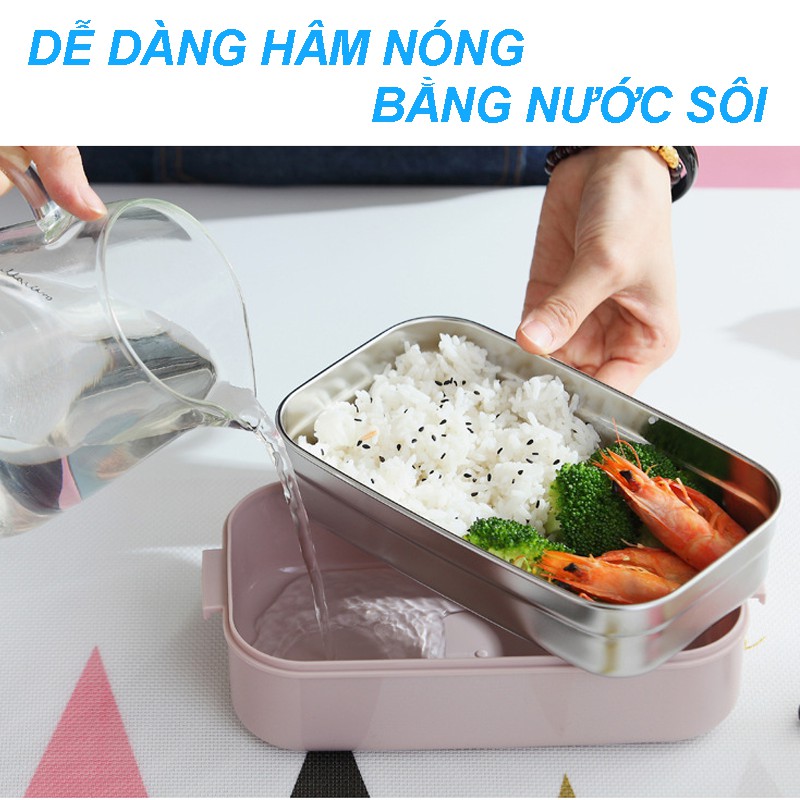 [SẴN HÀNG] Hộp Cơm Văn Phòng 2 Tầng, Hộp Cơm Giữ Nhiệt Tiện Lợi HC01