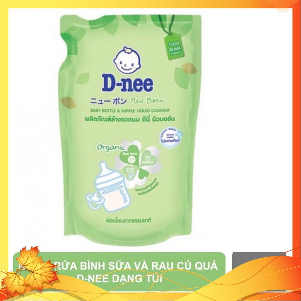 [Mã 267FMCGSALE giảm 8% đơn 500K] Nước Rửa Súc Bình Sữa, Núm Vú, Trái Cây, D-NEE ORGANIC, Bịch Dung Tích 600ML