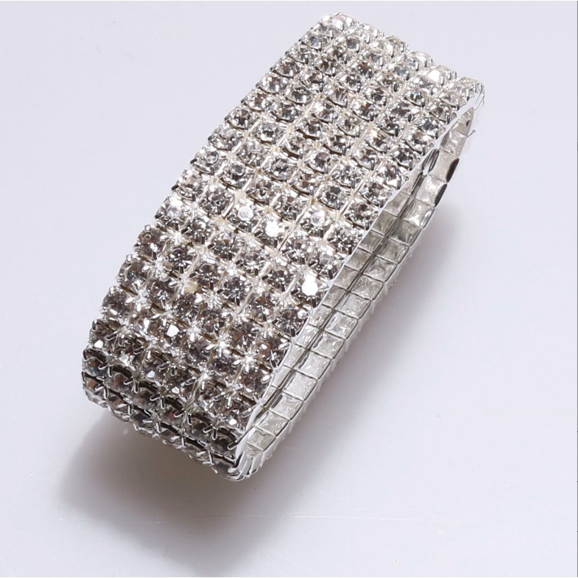 Lắc tay nữ vòng tay đính đá zircon lấp lánh 2 5 6 hàng bạc phong cách thời trang hàn quốc dễ thương