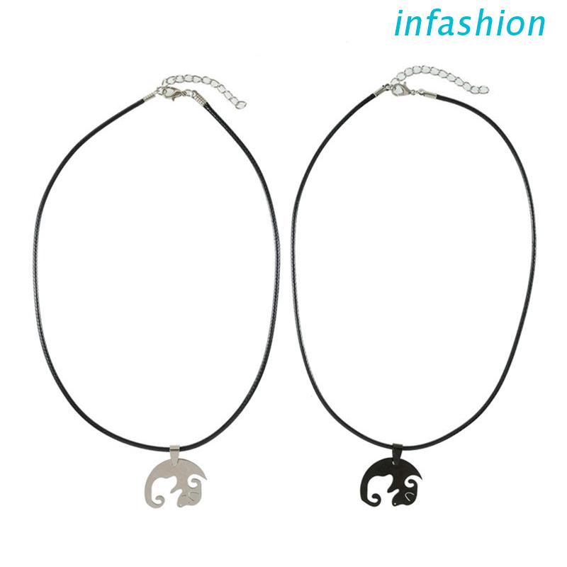 Bộ 2 Vòng cổ Mặt Tròn Bằng Thép Không Gỉ In Hình Chú Chó Âm Dương Cho Cặp Đôi Bạn Thân