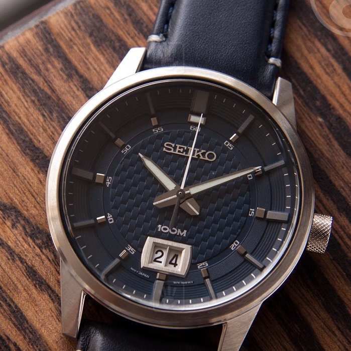 Đồng hồ nam Seiko SUR287P1 mặt kính Hardlex chống xước, chống nước 10 ATM. dây da thời trang cao cấp chính hãng Nhật Bản