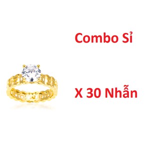 Combo sỉ 30 Nhẫn kim tiền đính đá