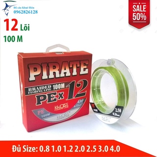 Dây dù câu cá x12 siêu bền - dù pe x12,dài 100m,7 màu đủ size,chuyên câu lăng xê,câu lure..
