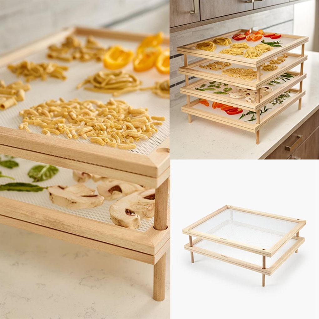 Pasta Drying Rack Stackable Fresh Food Dryer Countertop Herbs Fruit Shelf Tray Restaurant Chef Cookware Gadgets Gifts