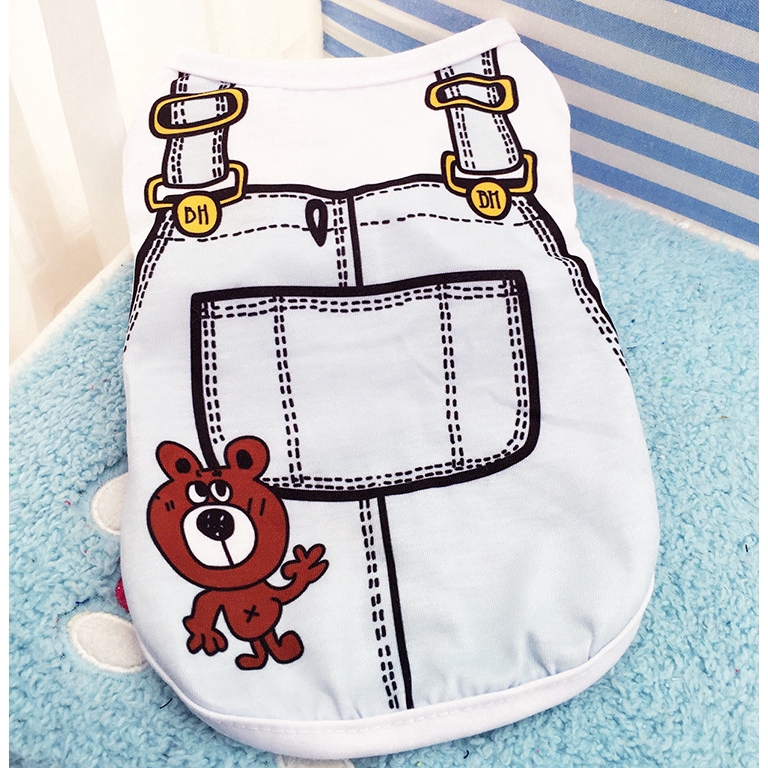 Áo không tay cho thú cưng bằng cotton thoáng khí thời trang xuân hè