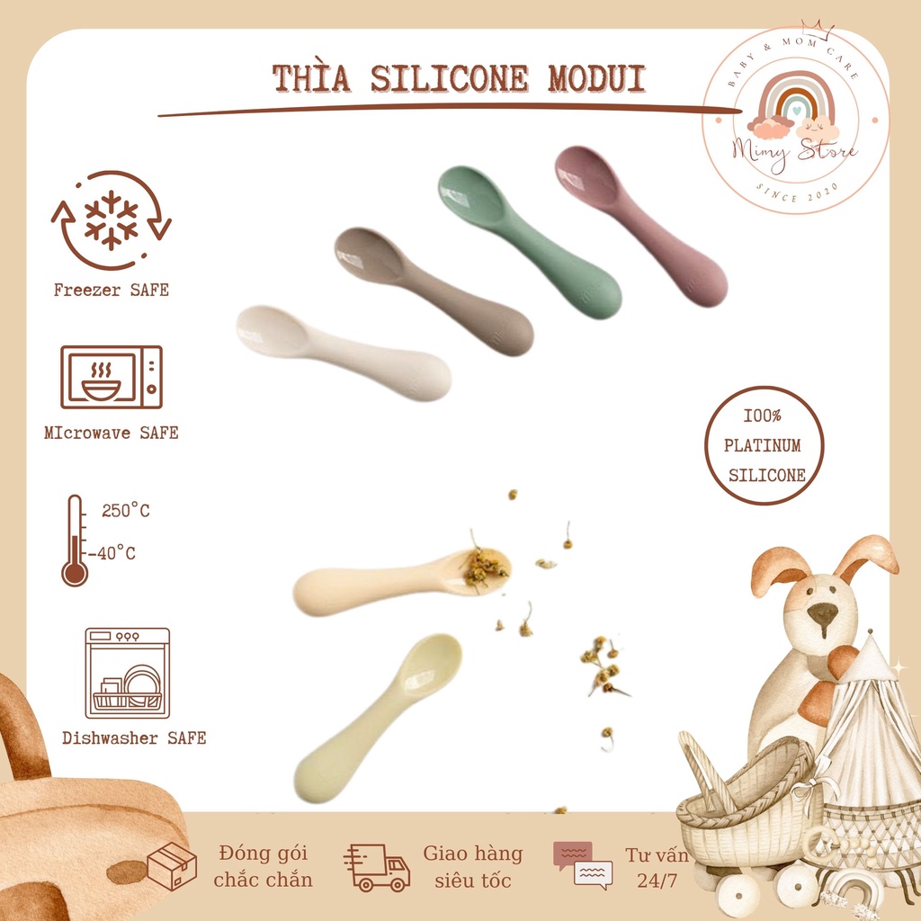 𝐁𝐋𝐔𝐄𝐌𝐀𝐌𝐀 Thìa Ăn Dặm Silicone