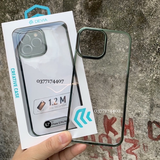 Ốp lưng Devia trong viền màu cho iPhone 13, 13 Pro, 13 Pro Max bất tử không ố màu sang trọng lịch sự
