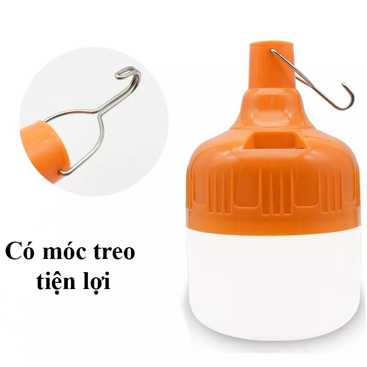Bóng đèn LED sạc tích điện 100w - 150w siêu sáng, bóng đèn tích điện 3 chế độ sáng, sạc bằng cáp USB
