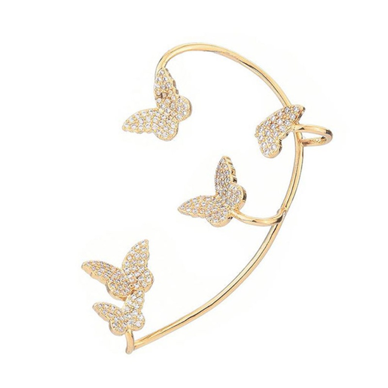 Khuyên Kẹp Vành Tai Hình Bướm Đính Đá Zircon Lấp Lánh