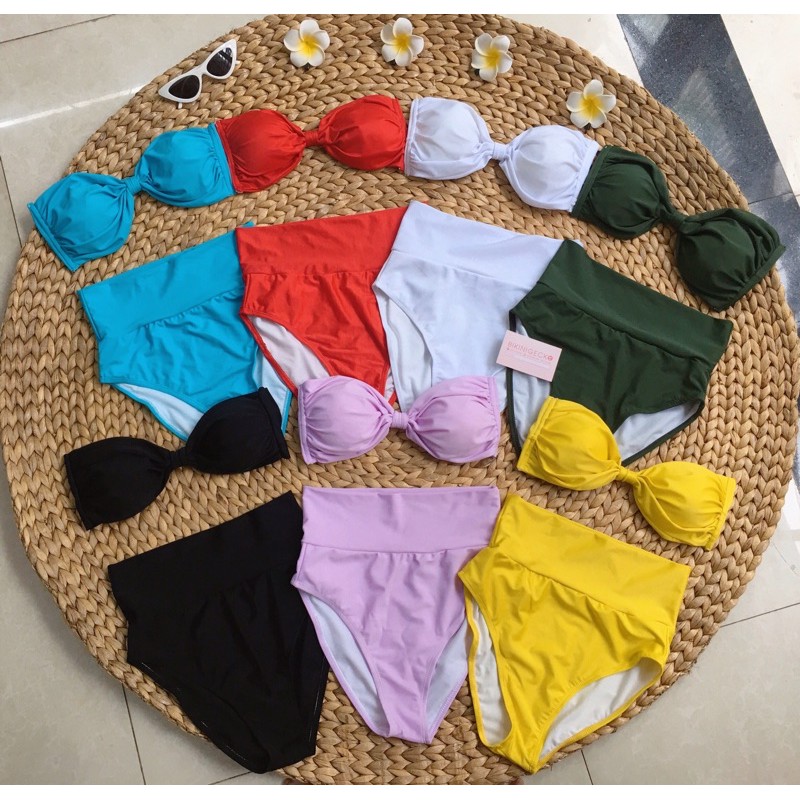 Bikini 2 mảnh quây quần xẻ cao (nhiều màu) | BigBuy360 - bigbuy360.vn