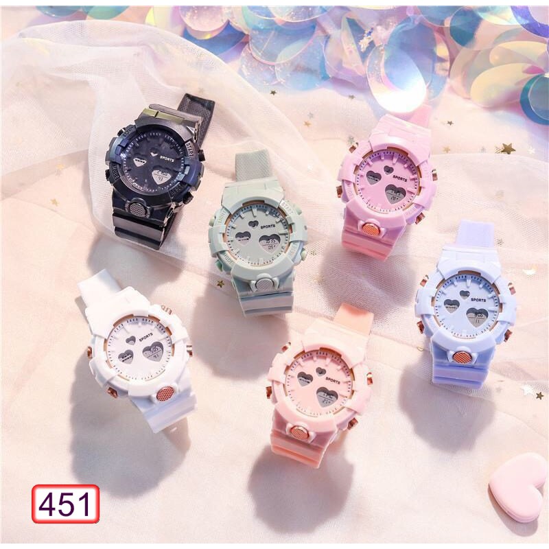 [Mã FAMARAL2 giảm 10K đơn 50K]ĐỒNG HỒ NAM NỮ SPORTS ĐIỆN TỬ 451 MẶT TRÁI TIM THỂ THAO SIÊU ĐẸP