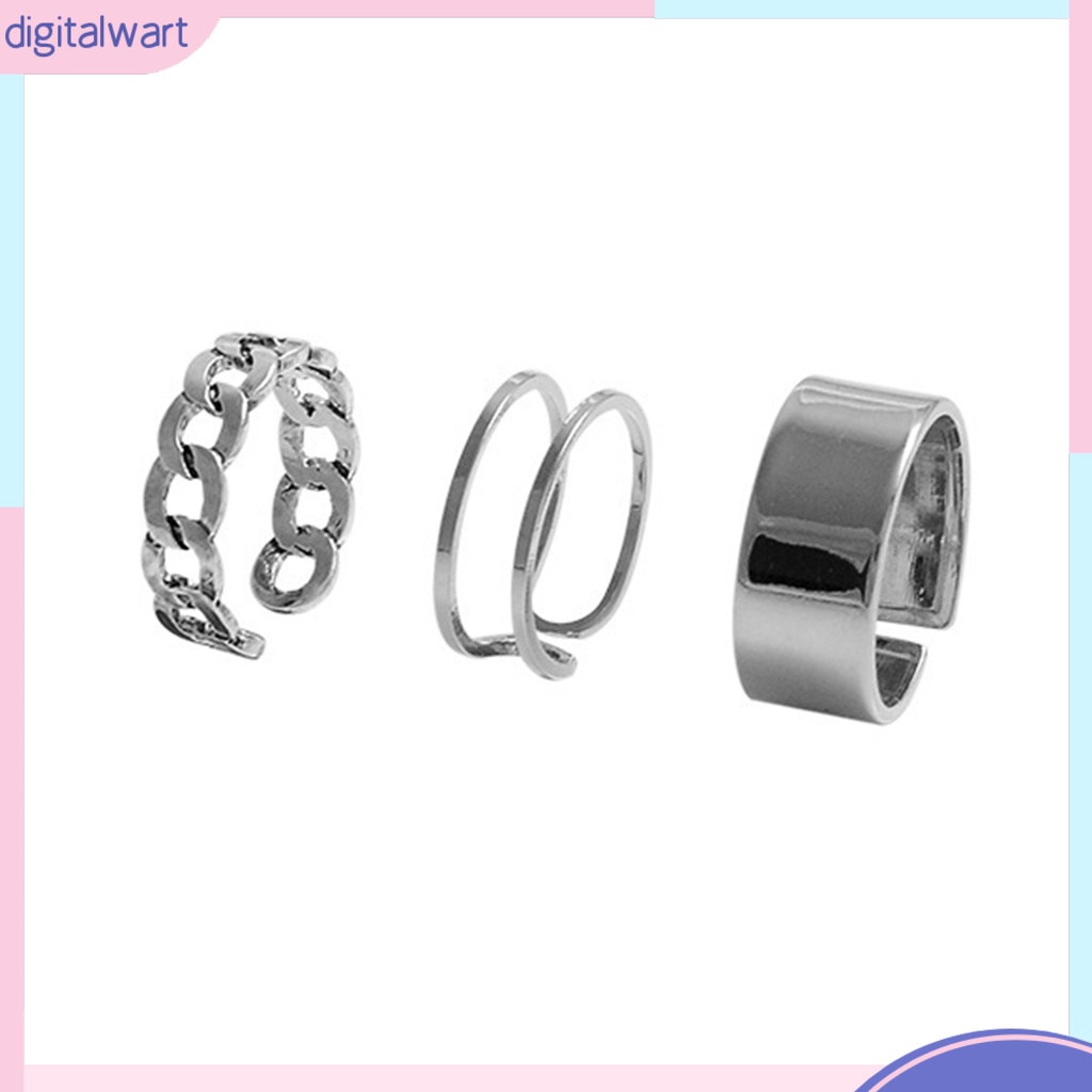 Set 3 Nhẫn Đeo Khớp Ngón Tay Phong Cách Hip Hop Thời Trang Cho Nữ