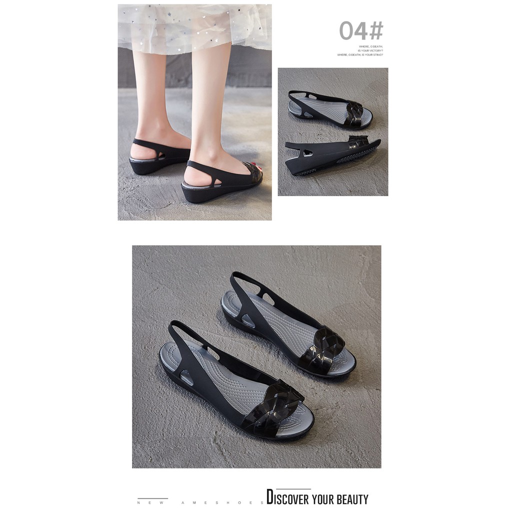 Giày Sandal Nhựa Nữ Thời Trang Cao Cấp, Giày Đi Mưa, Đi Dạo FITTOP GIAY-023-3