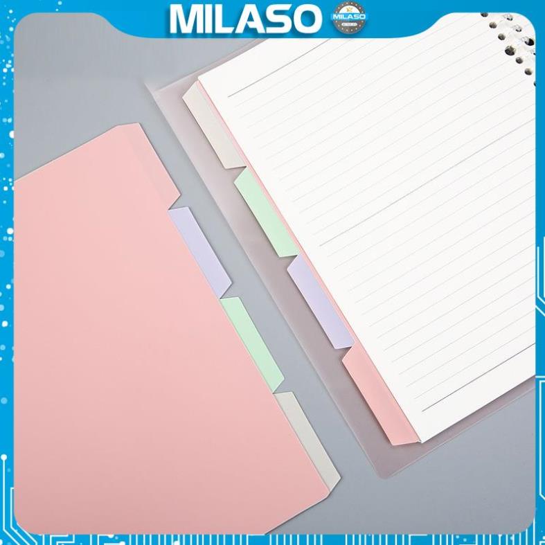 Bìa sổ còng binder MILASO tab phân trang A5 20 lỗ 4 màu tiện dụng SN-001386