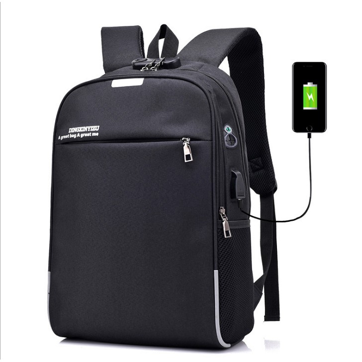 Balo Đi Học Chống Trộm Cực Hót ( Tặng kèm Khóa số, Cáp Sạc USB, Lỗ tai nghe tiện lợi ) - BL85