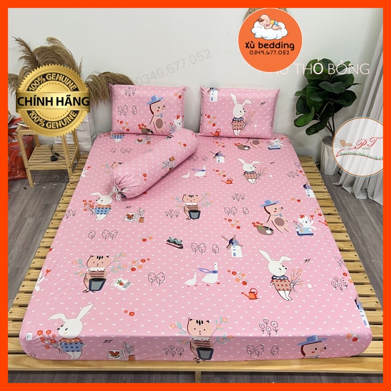Ga chống thấm cotton cao cấp chính hãng PT, ga trải giường chống thấm không nóng, bí lưng không sột soạt (được chọn mẫu)