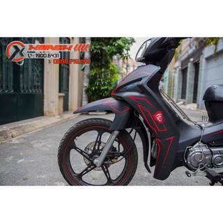 Tem Xe Yamaha Sirius Mẫu Chỉ Đỏ Đen