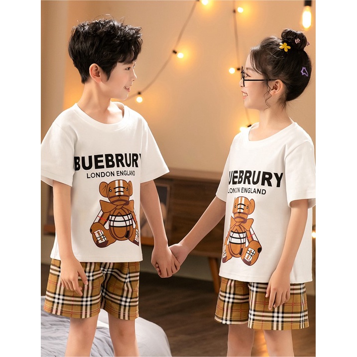 Set quần áo thun hè &quot;BUURRY&quot; 20-45kg cho bé trai, bé gái 4-14 tuổi. Thiết kế đẹp, xinh xắn. G1