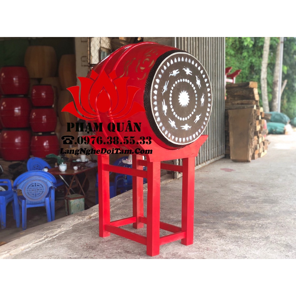 trống trường học, đình chùa, nhà thờ họ lớn đường kính mặt 60cm x 80cm
