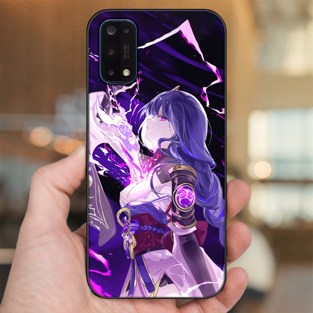 Ốp lưng Realme 7 Pro viền đen in hình Raiden Shogun Genshin Impact