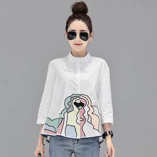 Áo voan hoa tay lửng thời trang dành cho nữ