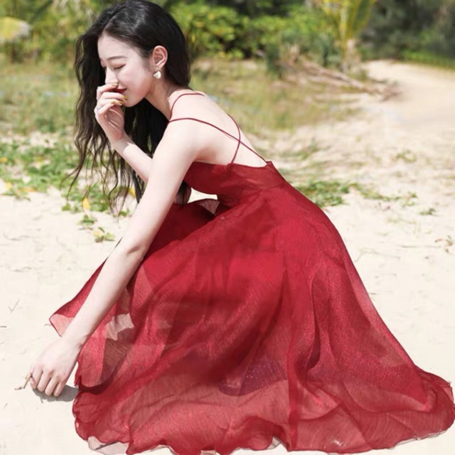 ĐẦM LỤA HAI DÂY HỞ LƯNG SANG CHẢNH Quảng Châu mã  N43