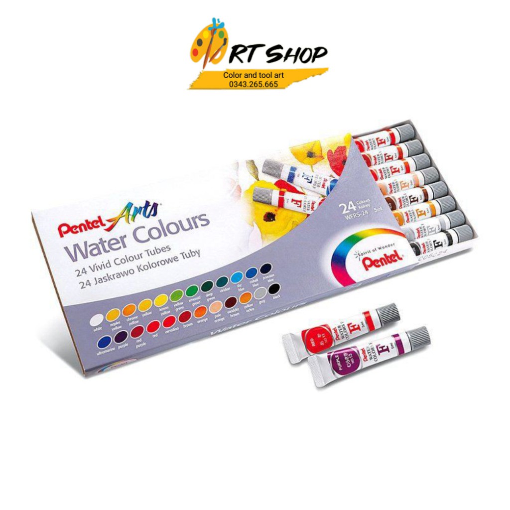 Màu Nước Cao Cấp Pentel 12/18/24 Màu - WFRS [Hàng Chính Hãng] - ART SHOP