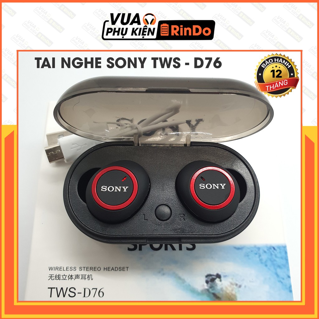 🔥SẴN HÀNG🔥 TAI NGHE BLUETOOTH NHÉT TAI SONY SPORT TWS-D76 CHẤT LƯỢNG VƯỢT XA TẦM GIÁ