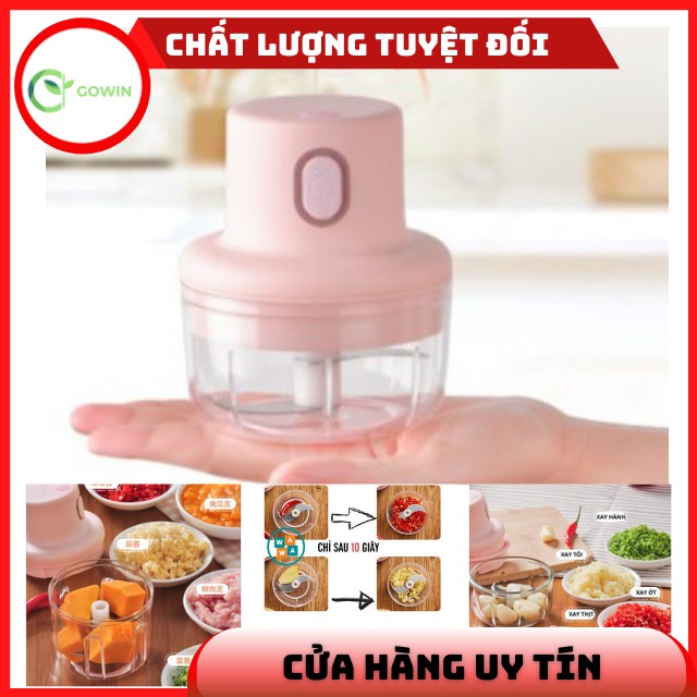 [Máy Khỏe]Máy Xay Mini Cầm Tay Sạc Điện Nhỏ Gọn Dễ Sử Dụng. Xay Thịt, Hành, Tỏi Ớt, Rau Củ Quả, Đồ ăn Dặm