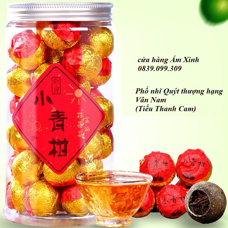 Các Loại Trà Phổ Nhĩ Quýt Vân Nam Chính Hiệu (Tiểu Thanh Cam) hộp 250 gram