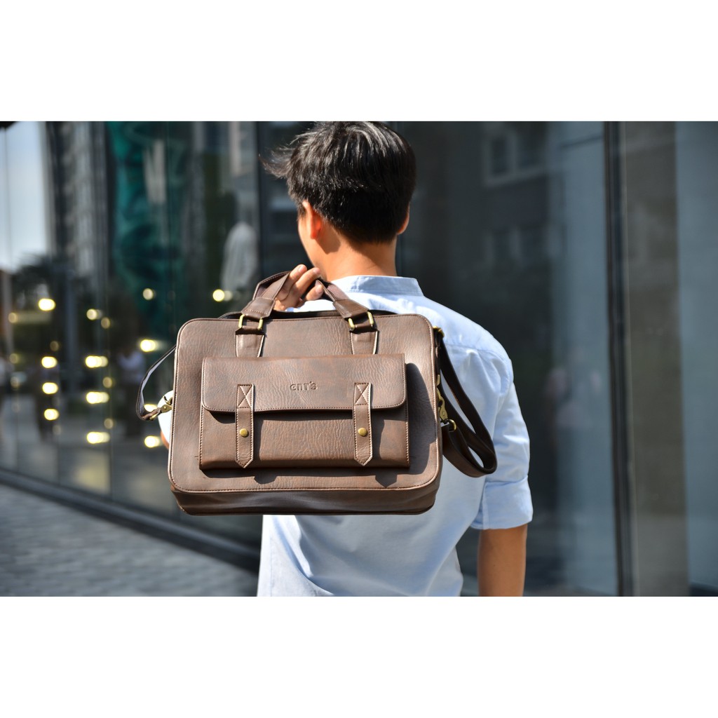 Cặp Xách Đa Năng CNT HQ03 Thời Trang Cao Cấp (38x39x7.5cm)