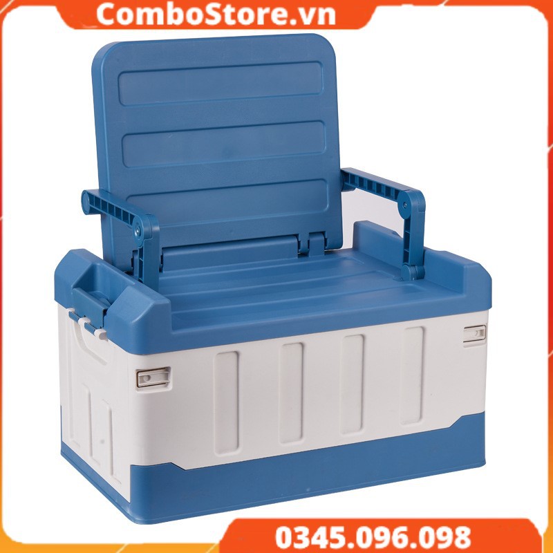 Thùng đựng đồ ô tô 75 lít siêu dầy kiêm ghế xếp tiện lợi