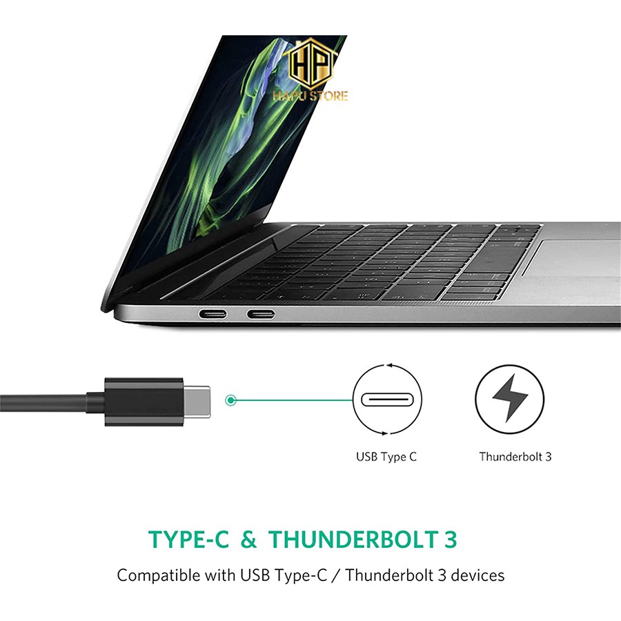 Cáp USB Type C to Lan Gigabit 10/100/1000Mbps Ugreen 50307 chính hãng - Hapustore