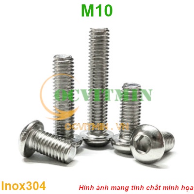 Ốc Lục Giác Đầu Dù M10 Inox 304 Hút Nam Châm