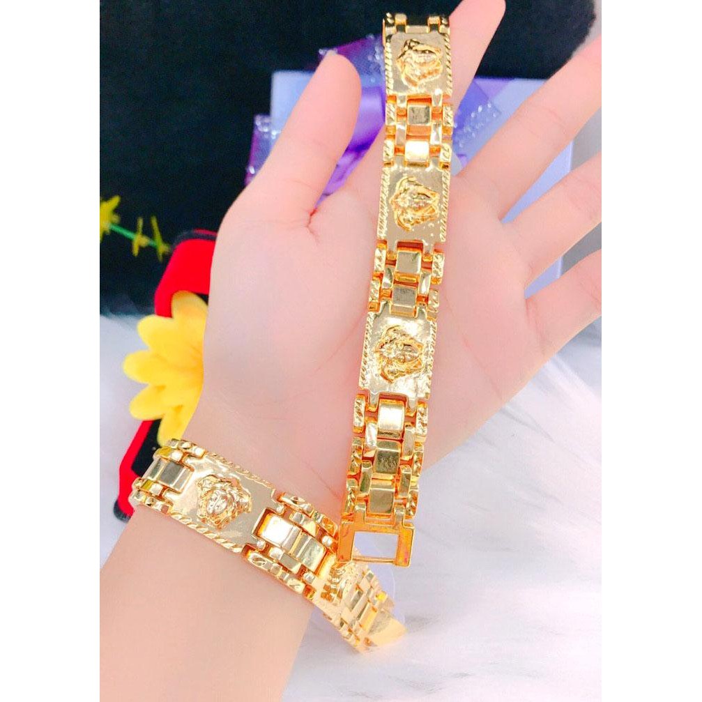 ✶Lắc Tay Nam Mạ Vàng 18K Chạm Medusa Mẫu 10703.01 - Đi Chơi, Dự Tiệc Rất Ngầu Bao Đổi Tra Trong Vòng 07 Ngày