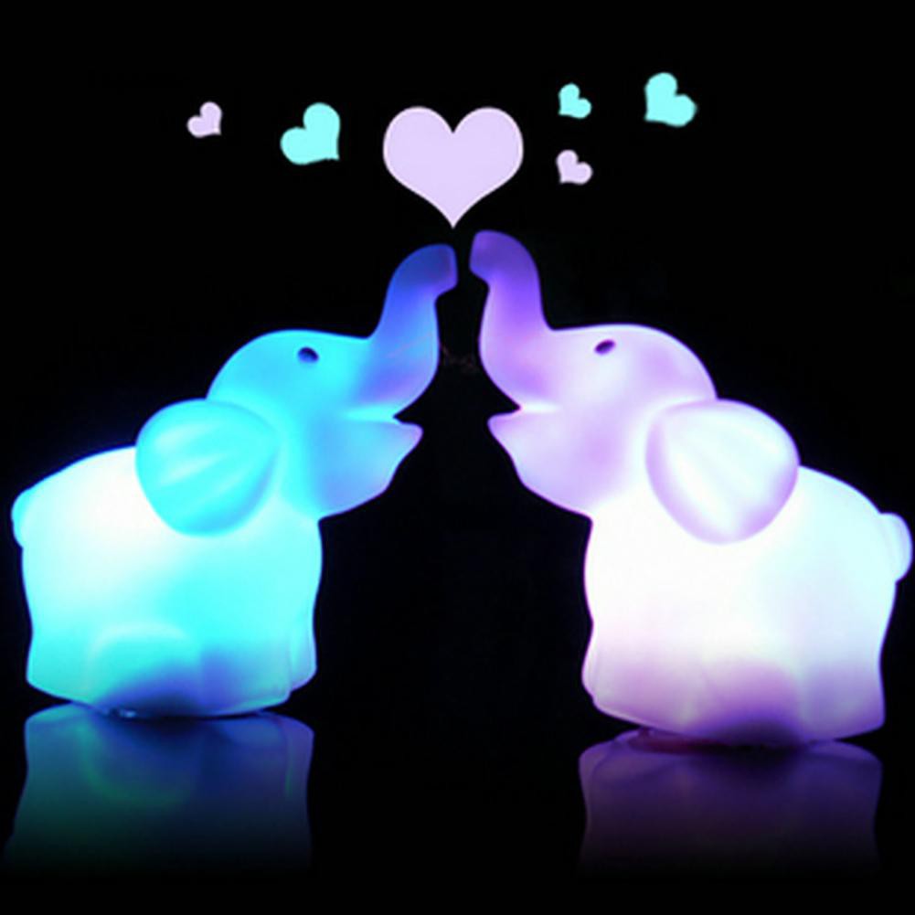 Hàng Đầu❀Đèn Ngủ LED 7 Màu Hình Chú Voi Dễ Thương