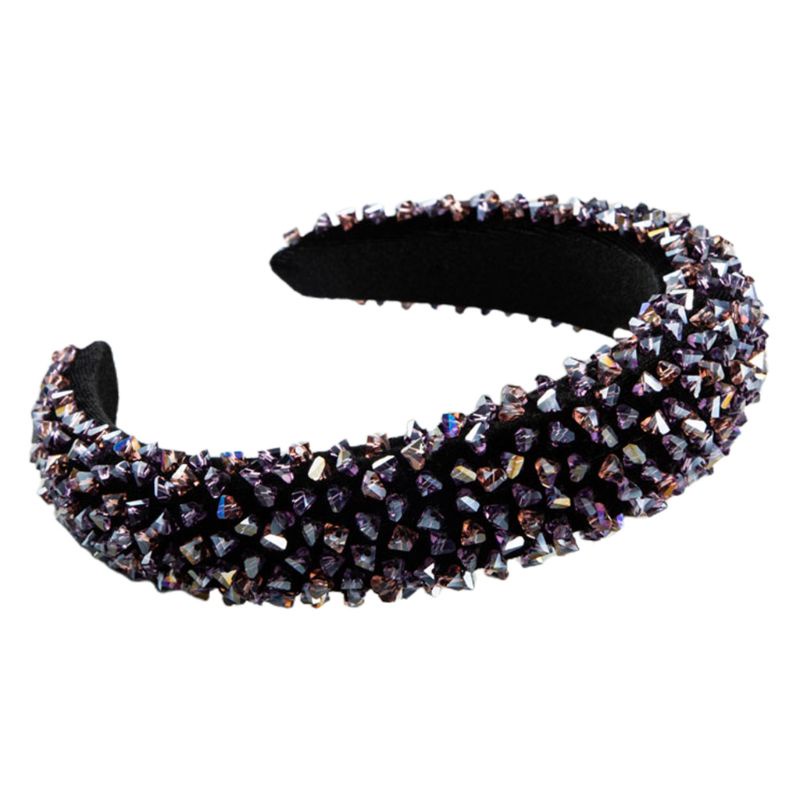 Băng Đô Vải Nhung Đính Hạt Thủy Tinh Nhiều Màu Sắc Phong Cách Baroque