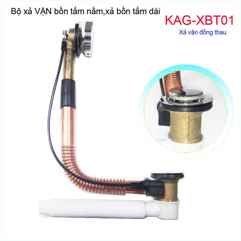 Bộ xả bồn tắm nằm dài KAG-XBT01, trọn xả bồn tắm tay vặn đồng thau cao cấp siêu bền sử dụng tốt