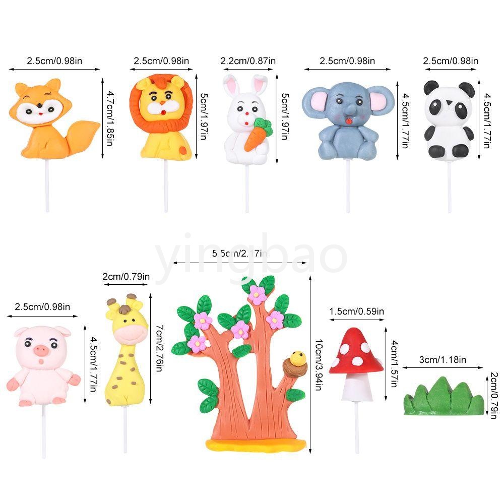 Phụ Kiện Trang Trí Bánh Kem Hình Động Vật Dễ Thương Cho Bé