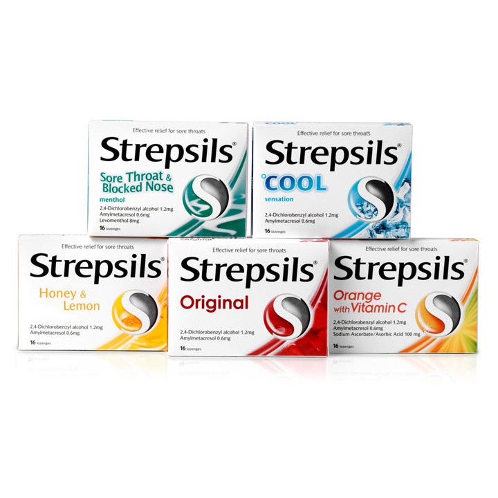 Viên ngậm ho rát họng Strepsils - Hộp 24 viên  Kẹo ngậm ho ngậm rát họng