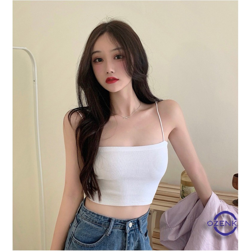 Áo 2 dây sợi bún thun gân đẹp 100% cotton đen trắng , áo croptop ôm mặc trong siêu mát | BigBuy360 - bigbuy360.vn