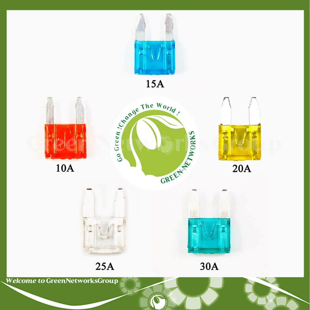 Cầu chì gắn ô tô, xe máy các cỡ 10A-15A-20A-25A-30A-35A  cầu chì dự phòng Greennetworks