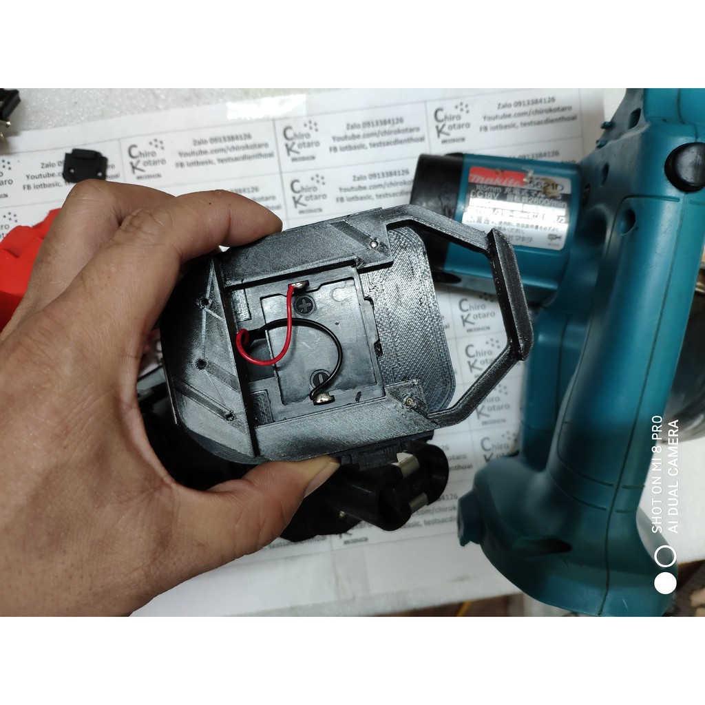 Đế chuyển pin máy Makita 18V NiCD dạng đầu đút sang dùng hộp pin cài Makita