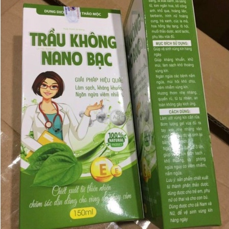 Dung Dịch Vệ Sinh Trầu Không Nano Bạc Làm Từ Thảo Mộc Hỗ Trợ Làm Sạch Cân Bằng Độ PH Lọ 150ml