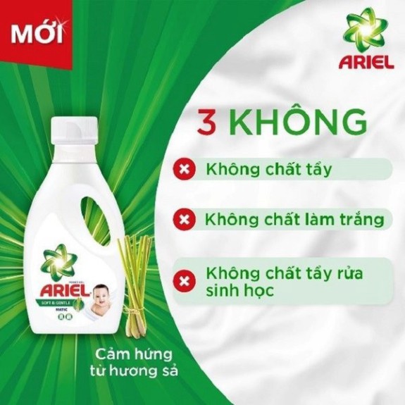 ️ Nước giặt Ariel [𝐅𝐑𝐄𝐄𝐒𝐇𝐈𝐏] túi 3,6L xanh