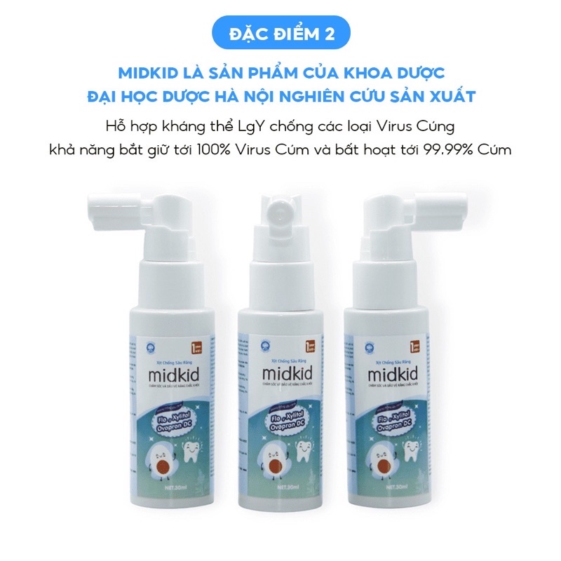 Combo 2 hộp xịt chống sâu răng midkid cho trẻ từ 1 tuổi giúp bảo vệ men - ảnh sản phẩm 4