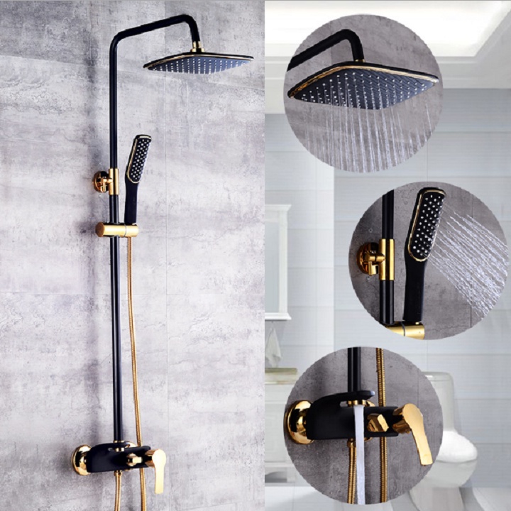 Bộ sen cây tắm nóng lạnh cao cấp vàng trắng SC15