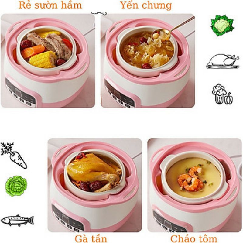 Nồi nấu cháo và hầm cách thuỷ 2 tầng 1L FatzBaby - STEW 2 - Fatz FB9110ZT / Song Anh 0.8L - Đồ dùng ăn dặm SA600