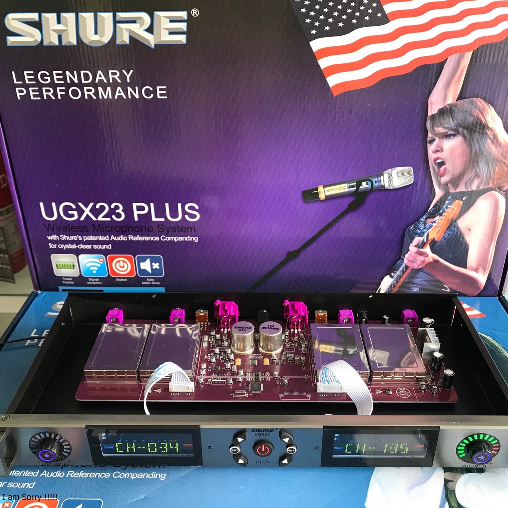 [ Sale 30%] Micro Không Dây SHURE UGX 23 PLUS - Loại 1, Vỉ Tím, Tự Ngắt, Thu Sóng Khỏe, Hát Cực Hay 