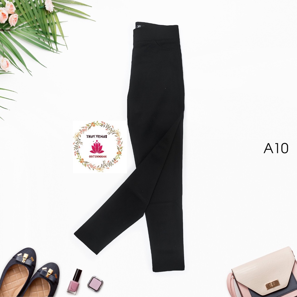 Quần legging nữ đính khuy/ quần legging công sở/ quần nữ ở vải Umi hàn một tôn dáng, mền, mịn, mát  Xưởng May ThuVu